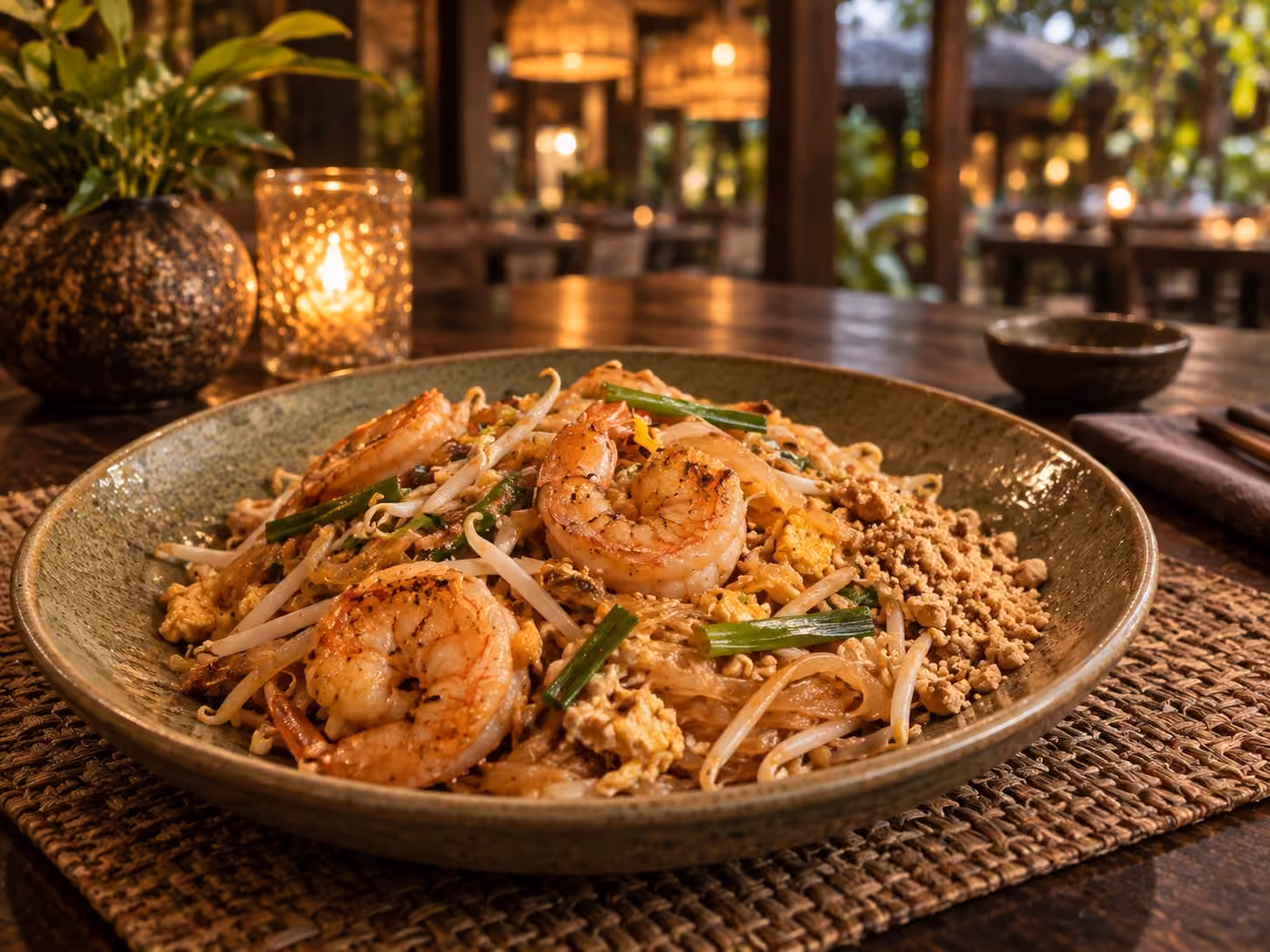 Pad thai de camarón