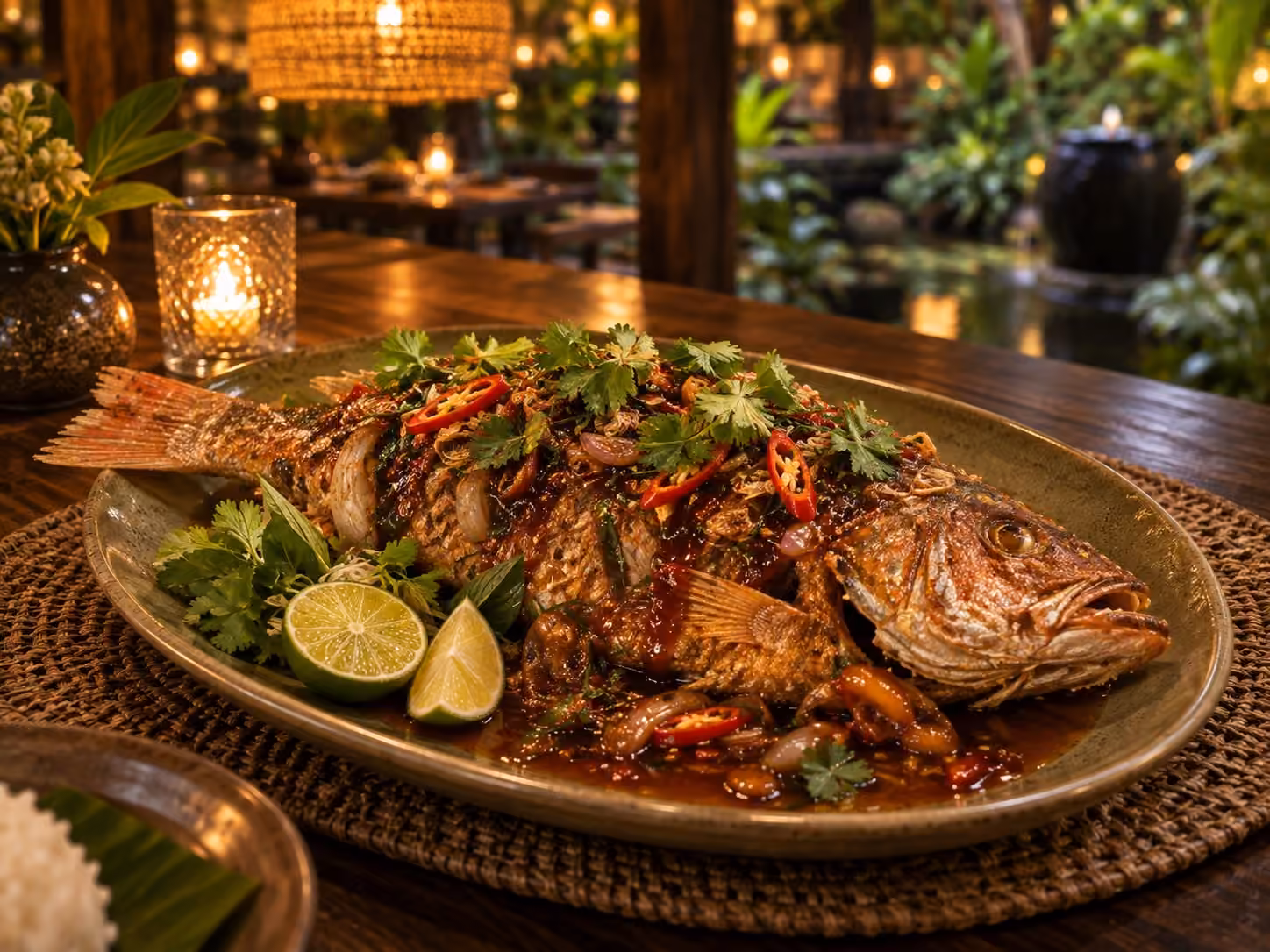 Pescado entero al tamarindo